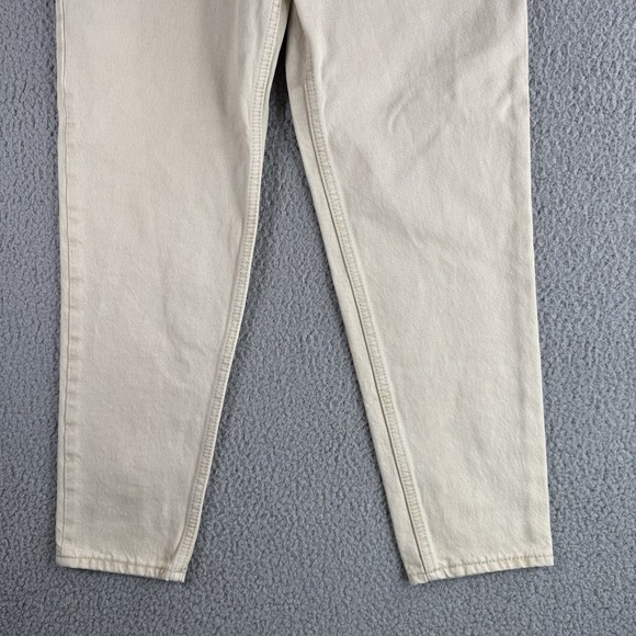 Levis Premium Jeans Womens 25 Beige 80s Mom Jean High Rise Tapered Logo Casual - Picture 3 of 16